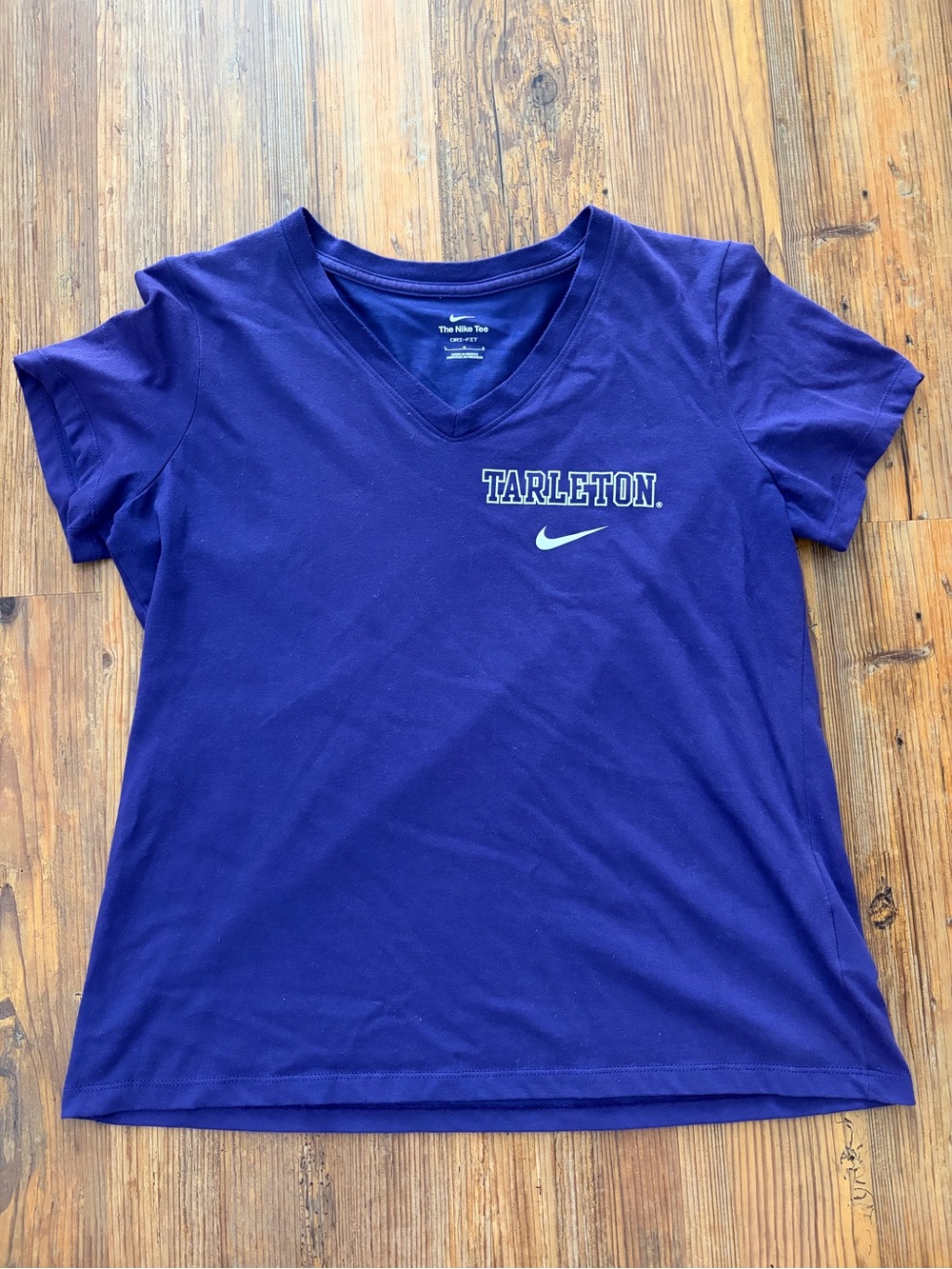 Nike Women's Purple Tarleton V-Neck Tee with Swoosh